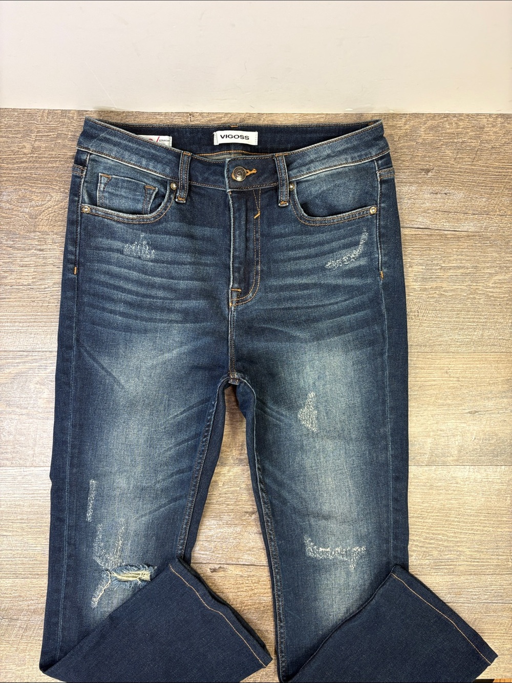 VIGOSS Ace Straight Distressed Stretch Jeans Size 28